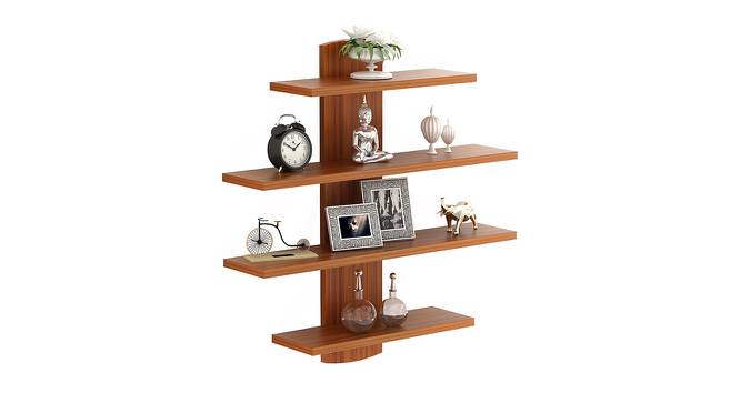 Caselle Engineered Wood Display Unit in Walnut Finish - 4 Shelves (Beige Finish) by Urban Ladder - Design 1 Full View - 565554