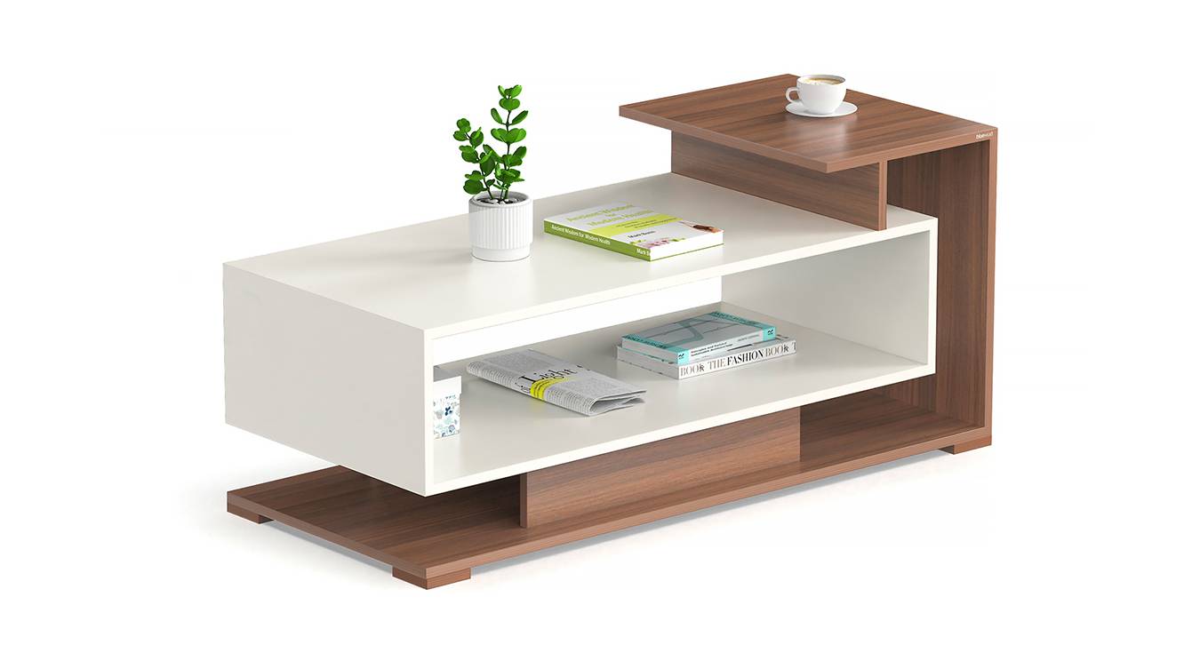 Declove Rectangular Engineered Wood Coffee Table in Matte Finish