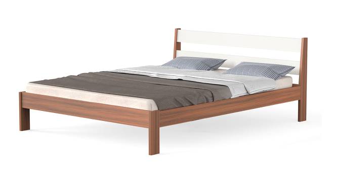 Roverb Engineered Wood Non Storage Bed in Walnut & White Finish (Queen Bed Size, Matte Finish) by Urban Ladder - Cross View Design 1 - 565563