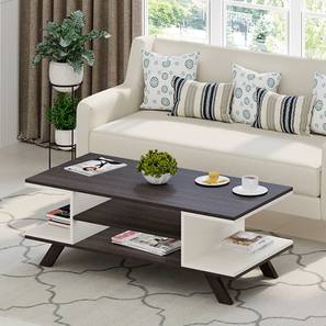Stunning Deals Design Anatdol Rectangular Engineered Wood Coffee Table in Wenge & White Finish