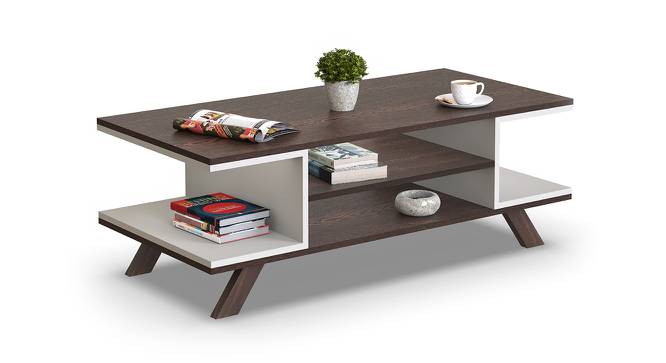 Anatdol Rectangular Engineered Wood Coffee Table in Wenge & White Finish (Matte Finish) by Urban Ladder - Design 1 Full View - 565638