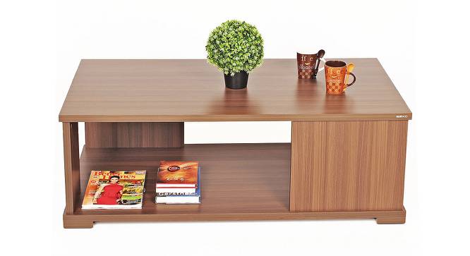 Noel Rectangular Engineered Wood Coffee Table in Walnut Finish (Matte Finish) by Urban Ladder - Cross View Design 1 - 565673