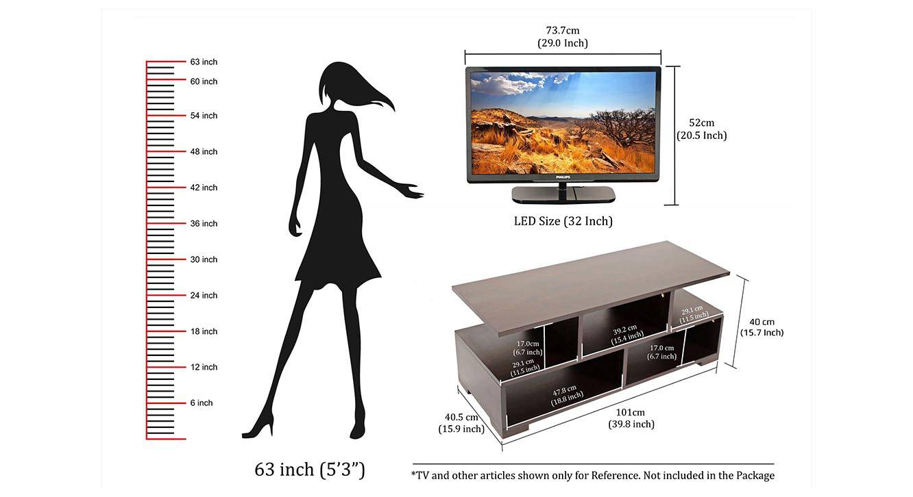 Victor Engineered Wood Free Standing TV Unit in Wenge Finish Urban Ladder