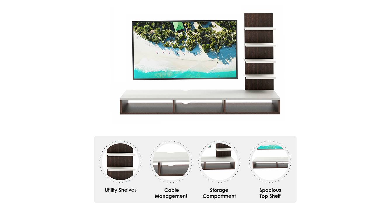 Primax Engineered Wood Wall Mounted TV Unit in Wenge Finish Urban Ladder