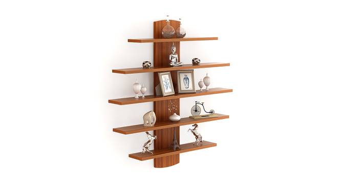 Caselle Engineered Wood Display Unit in Walnut Finish - 5 Shelves (Beige Finish) by Urban Ladder - Design 1 Full View - 565914