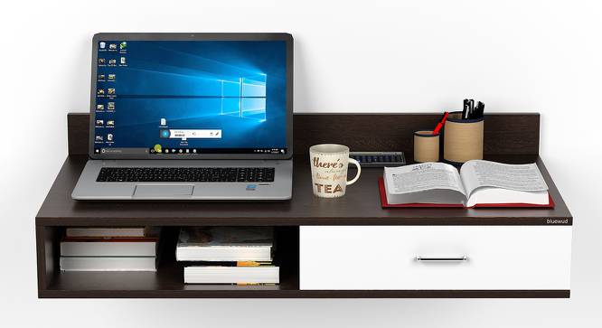 Reynold Wall Mounted Engineered Wood Study Table in Wenge Finish (Brown) by Urban Ladder - Design 1 Full View - 565927