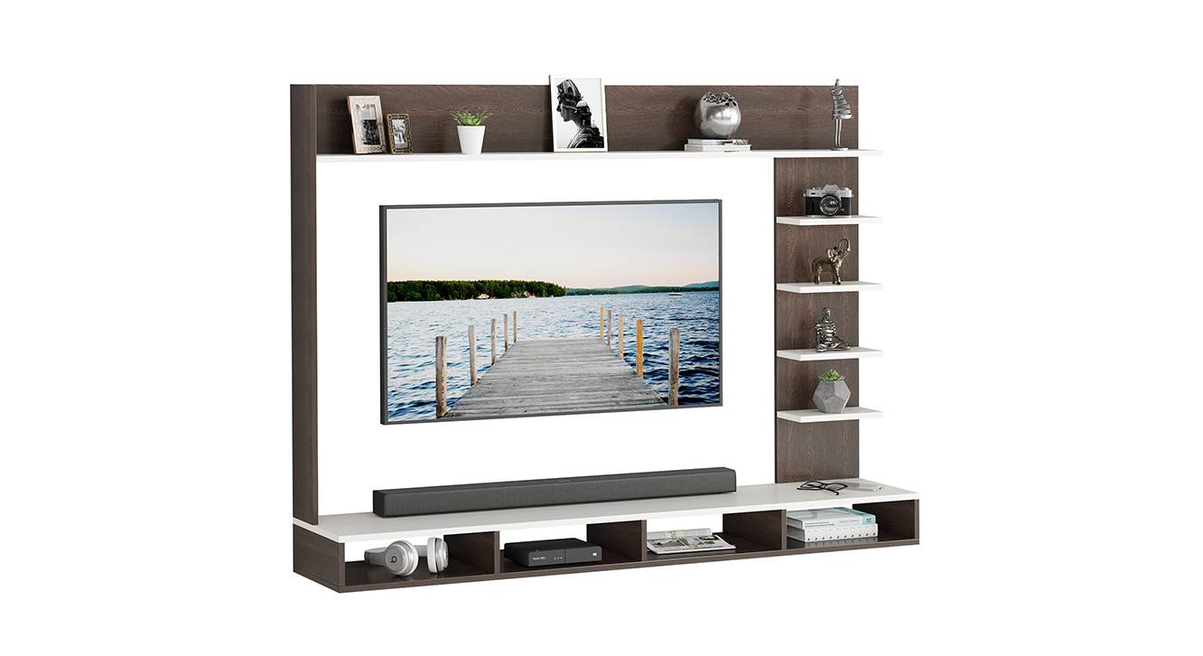 Primax Engineered Wood Wall Mounted TV Unit in Wenge Finish Urban Ladder