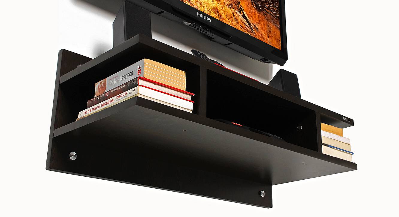 Reynold Engineered Wood Wall Mounted TV Unit in Wenge Finish Urban Ladder