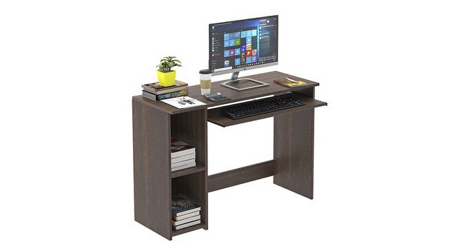 Mallium Free Standing Engineered Wood Study Table with Keyboard Slider in Wenge Finish (Brown) by Urban Ladder - Cross View Design 1 - 565955