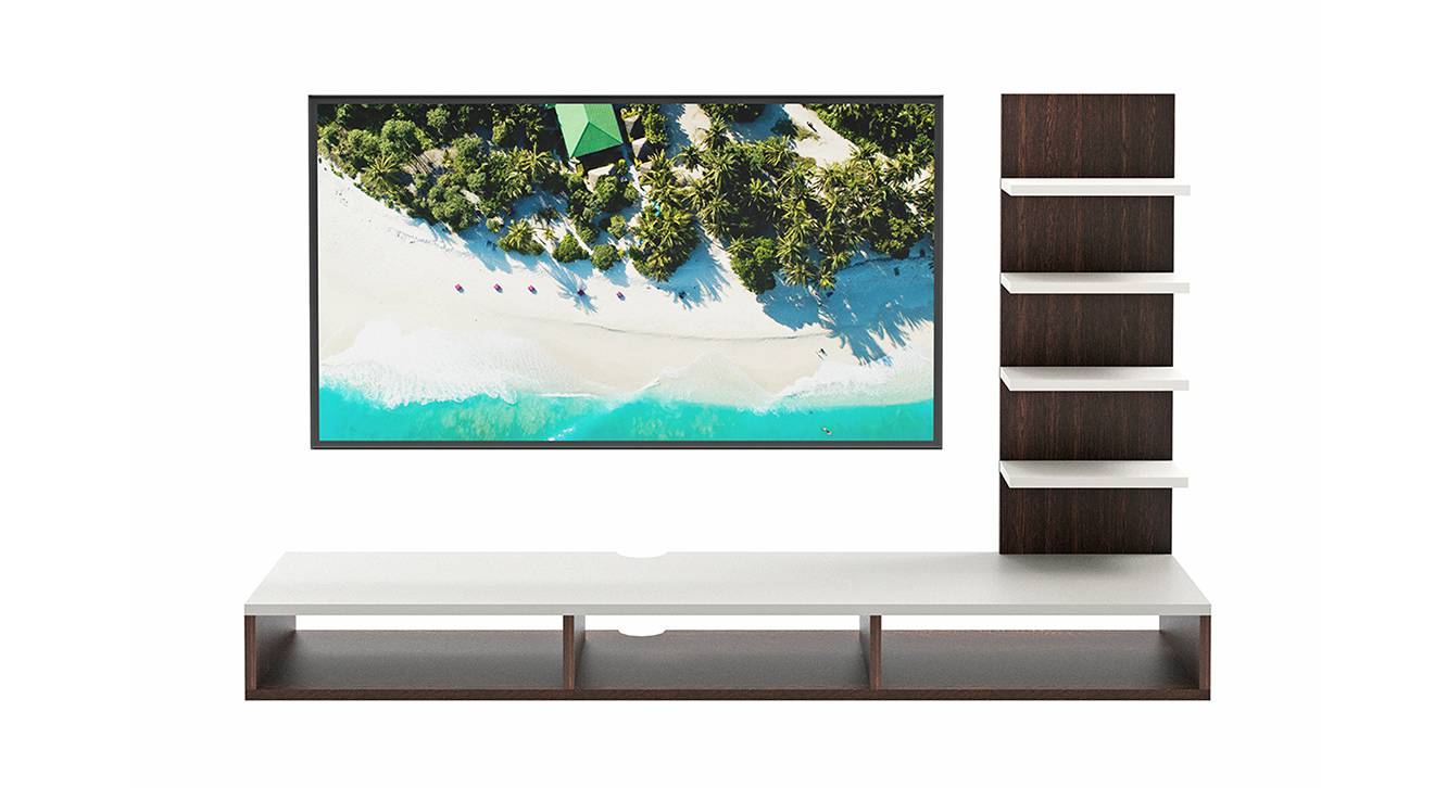 Primax Engineered Wood Wall Mounted TV Unit in Wenge Finish Urban Ladder