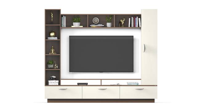 Fenily Engineered Wood TV Unit in Walnut & White Finish (Brown Finish) by Urban Ladder - Design 1 Full View - 566025
