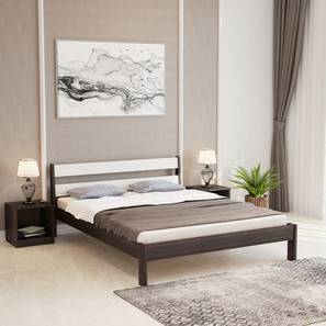 Stunning Deals Design Roverb Engineered Wood Queen Size Non Storage Bed in Wenge & White Finish