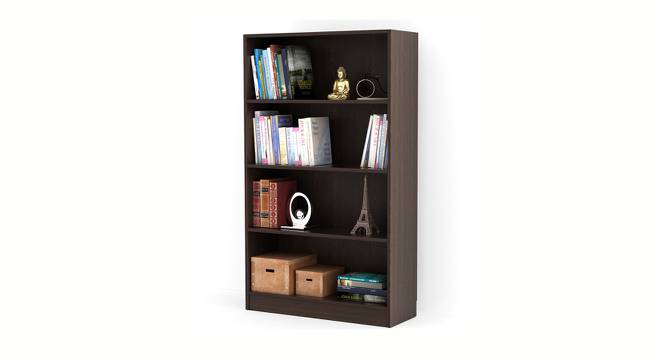 Alex Engineered Wood Bookshelf in Wenge Finish - 4 Shelves (Brown Finish) by Urban Ladder - Design 1 Full View - 566120