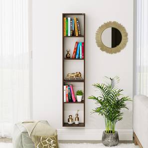 Bookshelf Design Walten Engineered Wood Bookshelf in Walnut Finish