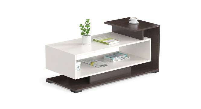 Declove Rectangular Engineered Wood Coffee Table in Wenge & White Finish (Matte Finish) by Urban Ladder - Design 1 Full View - 566269