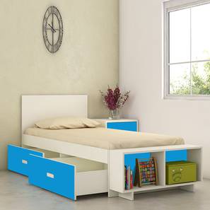 Kids Beds With Storage Design Minerva Engineered Wood Drawer Storage Bed - Azure Blue (Single Bed Size, Matte Laminate Finish)