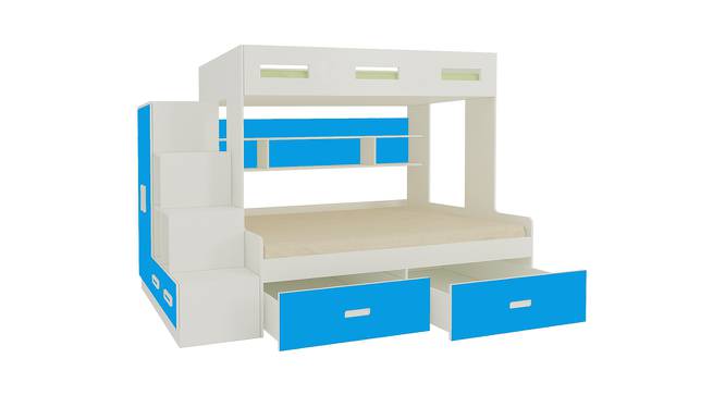 Austin Engineered Wood Box & Drawer Storage Bunk Bed - Azure Blue (Matte Laminate Finish, Double Bed Size) by Urban Ladder - Front View Design 1 - 566355