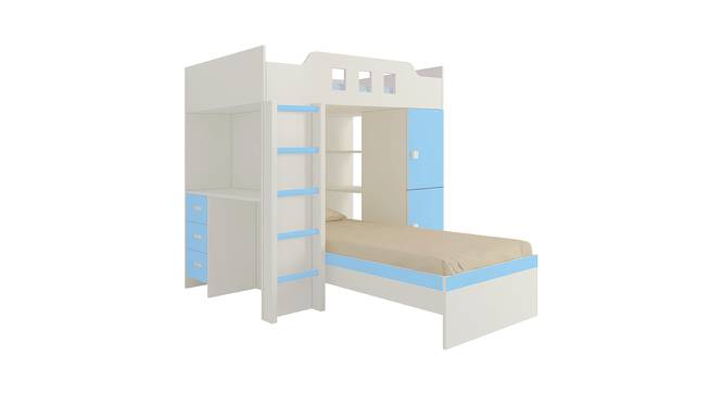 Siona Engineered Wood Box & Drawer Storage Bunk Bed - Sky Blue (Single Bed Size, Matte Laminate Finish) by Urban Ladder - Front View Design 1 - 566361