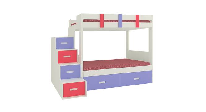 Suvina Engineered Wood Drawer Storage Bunk Bed - Persian Lilac - Strawberry Pink (Single Bed Size, Matte Laminate Finish) by Urban Ladder - Front View Design 1 - 566362