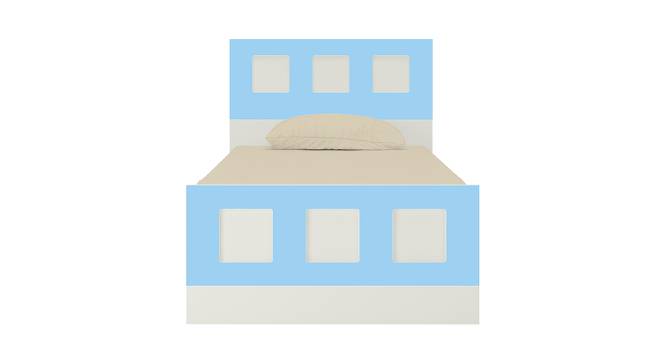 Cordoba Engineered Wood Non Storage Bed - Ivory - Sky Blue (Single Bed Size, Matte Laminate Finish) by Urban Ladder - Front View Design 1 - 566369