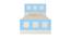 Cordoba Engineered Wood Non Storage Bed - Ivory - Sky Blue (Single Bed Size, Matte Laminate Finish) by Urban Ladder - Front View Design 1 - 566369