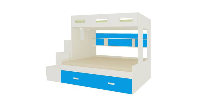 Austin Engineered Wood Box & Drawer Storage Bunk Bed - Azure Blue (Matte Laminate Finish, Double Bed Size) by Urban Ladder - Cross View Design 1 - 566370