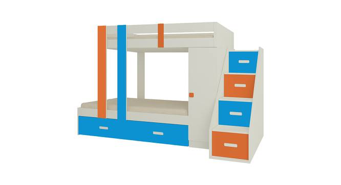 Luxuria Engineered Wood Box & Drawer Storage Bunk Bed - Light Orange - Azure Blue (Single Bed Size, Matte Laminate Finish) by Urban Ladder - Cross View Design 1 - 566374