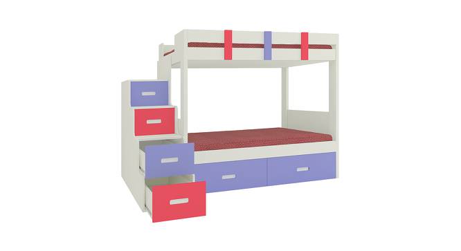 Suvina Engineered Wood Drawer Storage Bunk Bed - Persian Lilac - Strawberry Pink (Single Bed Size, Matte Laminate Finish) by Urban Ladder - Cross View Design 1 - 566377
