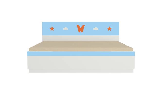 Renata Engineered Wood Box Storage Bed - Sky Blue - Light Orange (Single Bed Size, Matte Laminate Finish) by Urban Ladder - Cross View Design 1 - 566381