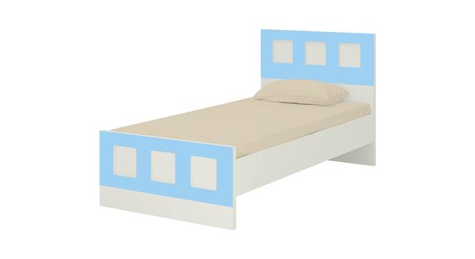 Cordoba Engineered Wood Non Storage Bed - Ivory - Sky Blue (Single Bed Size, Matte Laminate Finish) by Urban Ladder - Cross View Design 1 - 566384