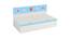 Renata Engineered Wood Box Storage Bed - Sky Blue - Light Orange (Single Bed Size, Matte Laminate Finish) by Urban Ladder - Design 1 Side View - 566396