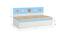Renata Engineered Wood Box Storage Bed - Sky Blue - Light Orange (Single Bed Size, Matte Laminate Finish) by Urban Ladder - Design 1 Dimension - 566423