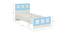 Cordoba Engineered Wood Non Storage Bed - Ivory - Sky Blue (Single Bed Size, Matte Laminate Finish) by Urban Ladder - Design 1 Dimension - 566427