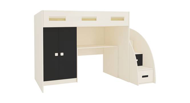 Bonita Engineered Wood Box & Drawer Storage Bunk Bed - Light Wood - Carbon Black (Single Bed Size, Matte Laminate Finish) by Urban Ladder - Front View Design 1 - 566453