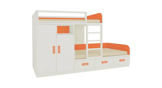 Eskada Engineered Wood Box & Drawer Storage Bunk Bed - Light Orange (Single Bed Size, Matte Laminate Finish) by Urban Ladder - Front View Design 1 - 566455