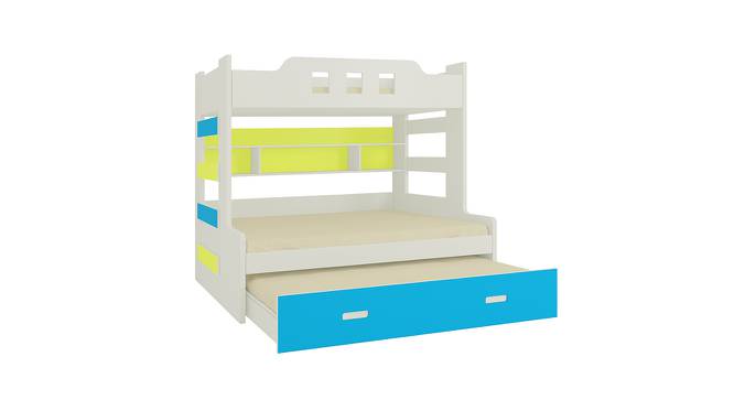 Odessa Engineered Wood Non Storage Bunk Bed - Lime Yellow - Azure Blue (Matte Laminate Finish, Double Bed Size) by Urban Ladder - Front View Design 1 - 566457