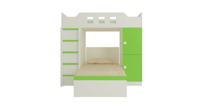 Siona Engineered Wood Box & Drawer Storage Bunk Bed - Verdant Green (Single Bed Size, Matte Laminate Finish) by Urban Ladder - Front View Design 1 - 566458