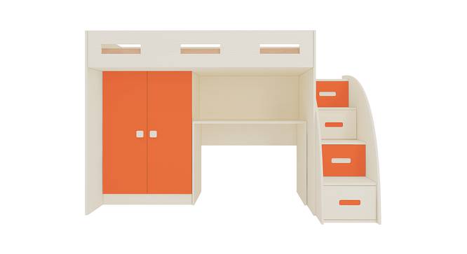 Bonita Engineered Wood Box & Drawer Storage Bunk Bed - Light Wood - Light Orange (Single Bed Size, Matte Laminate Finish) by Urban Ladder - Cross View Design 1 - 566468