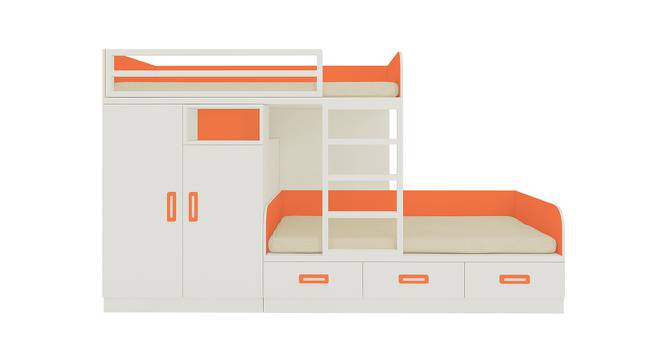 Eskada Engineered Wood Box & Drawer Storage Bunk Bed - Light Orange (Single Bed Size, Matte Laminate Finish) by Urban Ladder - Cross View Design 1 - 566469
