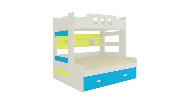 Odessa Engineered Wood Non Storage Bunk Bed - Lime Yellow - Azure Blue (Matte Laminate Finish, Double Bed Size) by Urban Ladder - Cross View Design 1 - 566471