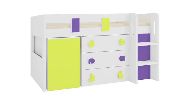 Sonoma Engineered Wood Drawer Storage Bunk Bed - Lime Yellow - Lavender Purple (Single Bed Size, Matte Laminate Finish) by Urban Ladder - Cross View Design 1 - 566473