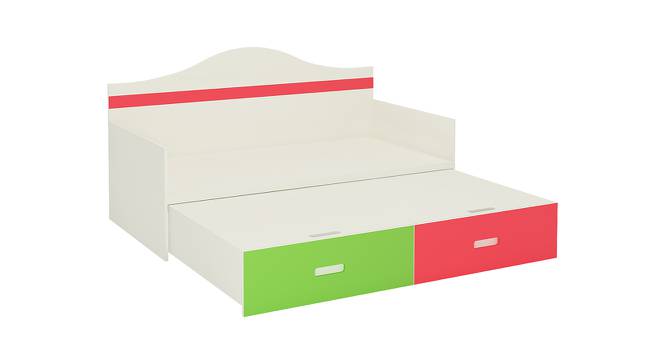 Arcadia Engineered Wood Drawer Storage Trundle Bed - Strawberry Pink - Verdant Green (King Bed Size, Matte Laminate Finish) by Urban Ladder - Cross View Design 1 - 566475