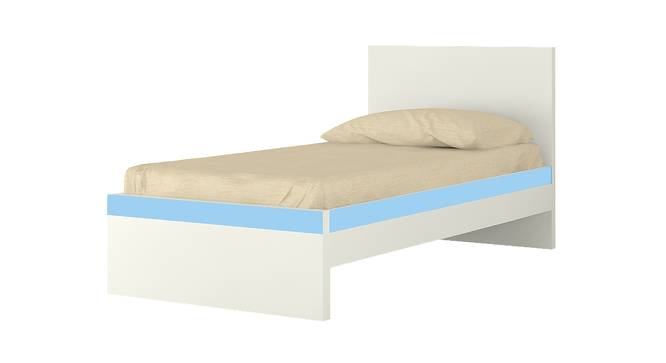 Riga Engineered Wood Non Storage Bed - Sky Blue (Single Bed Size, Matte Laminate Finish) by Urban Ladder - Cross View Design 1 - 566478