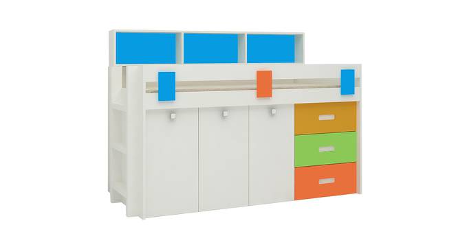 Cherokee Engineered Wood Box & Drawer Storage Bunk Bed - Azure Blue (Single Bed Size, Matte Laminate Finish) by Urban Ladder - Front View Design 1 - 566547