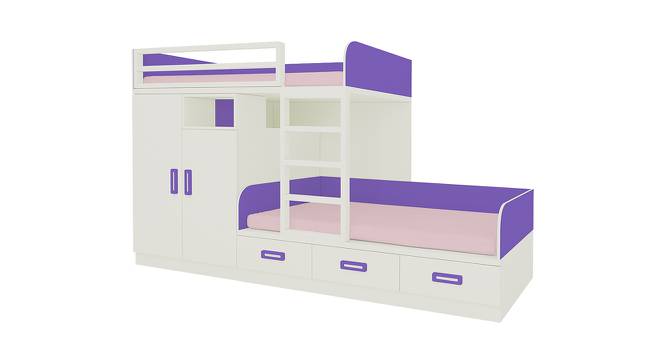 Eskada Engineered Wood Box & Drawer Storage Bunk Bed - Lavender Purple (Single Bed Size, Matte Laminate Finish) by Urban Ladder - Front View Design 1 - 566548