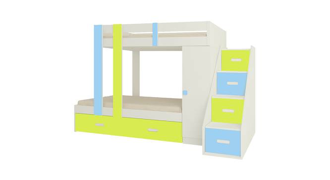 Luxuria Engineered Wood Box & Drawer Storage Bunk Bed - Sky Blue - Lime Yellow (Single Bed Size, Matte Laminate Finish) by Urban Ladder - Front View Design 1 - 566551