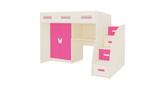 Bonita Engineered Wood Box & Drawer Storage Bunk Bed - Light Wood - Barbie Pink (Single Bed Size, Matte Laminate Finish) by Urban Ladder - Cross View Design 1 - 566558
