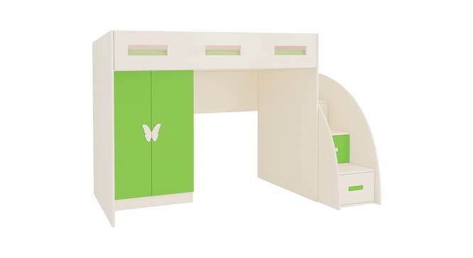 Bonita Engineered Wood Box & Drawer Storage Bunk Bed - Light Wood - Verdant Green (Single Bed Size, Matte Laminate Finish) by Urban Ladder - Cross View Design 1 - 566560