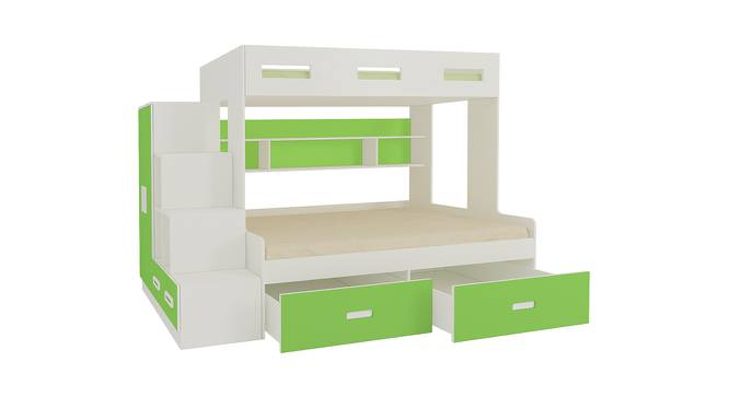 Austin Engineered Wood Box & Drawer Storage Bunk Bed - Verdant Green (Matte Laminate Finish, Double Bed Size) by Urban Ladder - Front View Design 1 - 566626