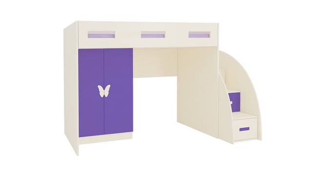 Bonita Engineered Wood Box & Drawer Storage Bunk Bed - Light Wood - Lavender Purple (Single Bed Size, Matte Laminate Finish) by Urban Ladder - Front View Design 1 - 566628